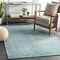 Tiwari Home 2' x 3' Aqua Blue and White Texture Patterned Rectangular Area Throw Rug